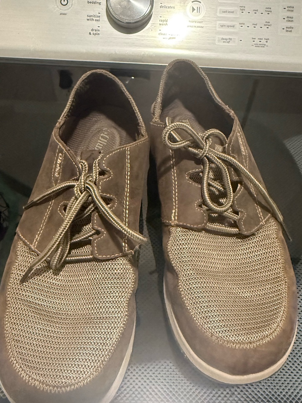 OluKai Men's Brown Lace-Up Boat Shoes